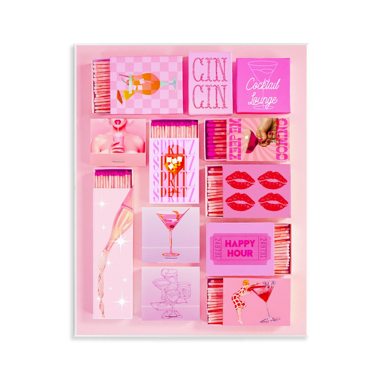 Stupell Industries Feminine Glam Matches Wall Plaque, design by Lil' Rue